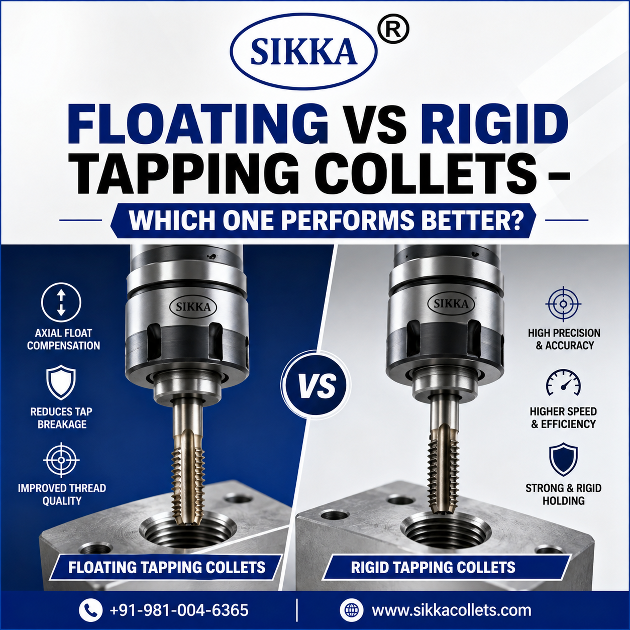 floating vs rigid tapping collets