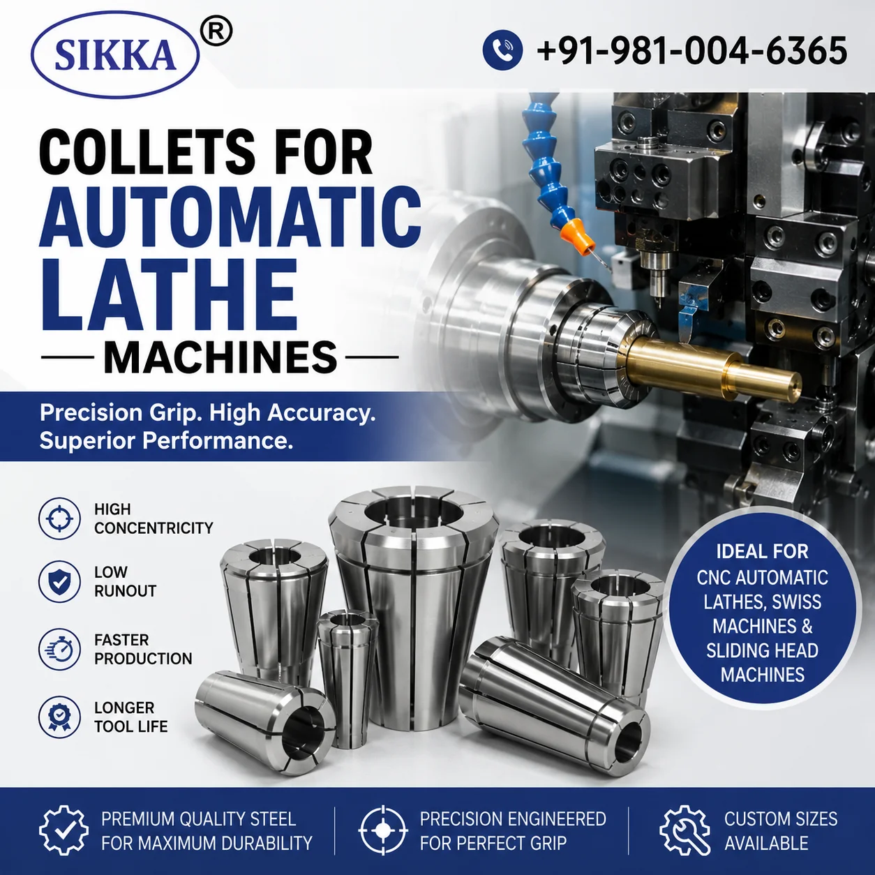 Collets for Automatic Lathe Machines